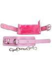 Hand Cuffs Strapped Plush Cuffs Pink